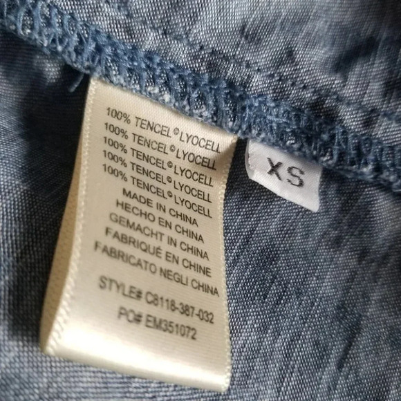 Anthropologie Cloth & Stone Printed Chambray Dress XS - Picture 10 of 14